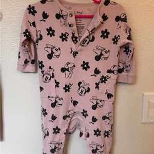 Disney Minnie Mouse Pink Floral Footie